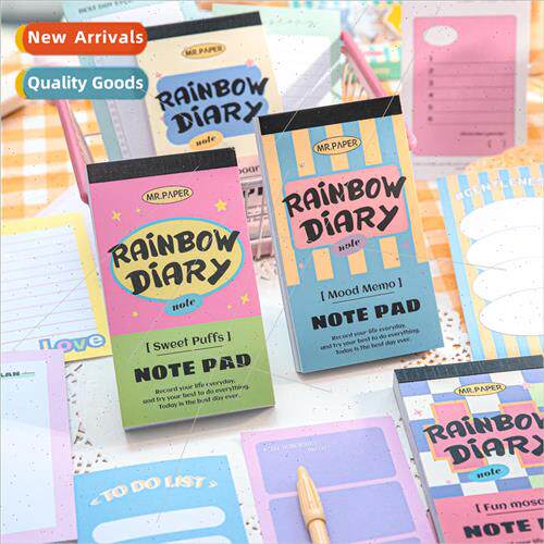 Rainbow diary series macaroon with color note book Korean hi
