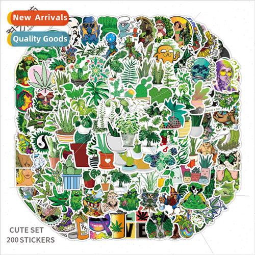 200 New Plant Green Leaf Doodle s ggage Laptop Phone Case Ki