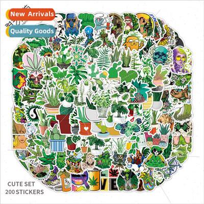 200 New Plant Green Leaf Doodle s ggage Laptop Phone Case Ki