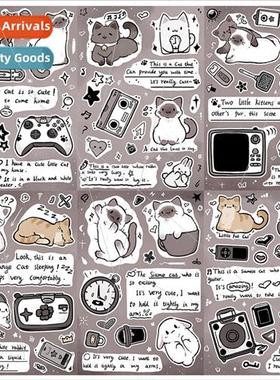 8 amese Cats Observation Diary Dress Up Stickers Series Hand
