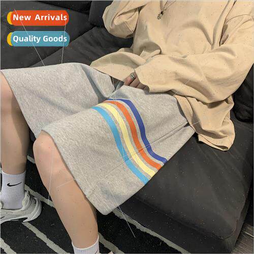 Colorful striped shorts men summer outside wear  versatile f
