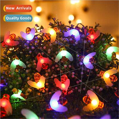 led solar bee light string indoor outdoor festival waterproo