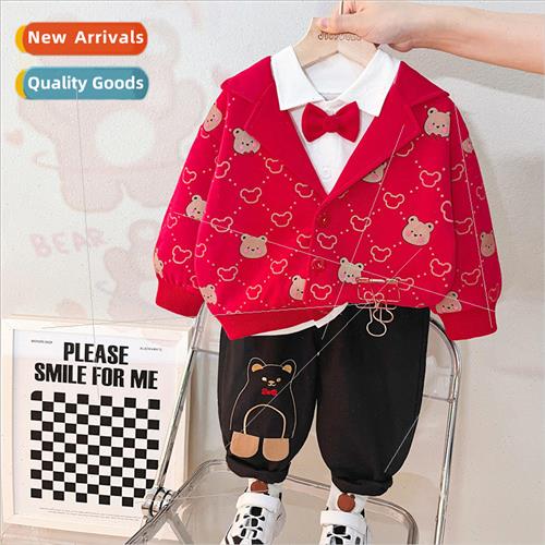 Boys spring suit childrens new 适用eign- Korean cardigan spr