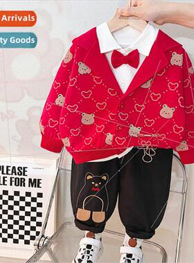 Boys spring suit childrens new 适用eign- Korean cardigan spr