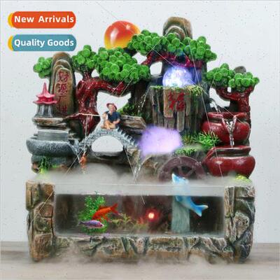 ving room fish tank wigwam fountain feng shui wheel humidifi