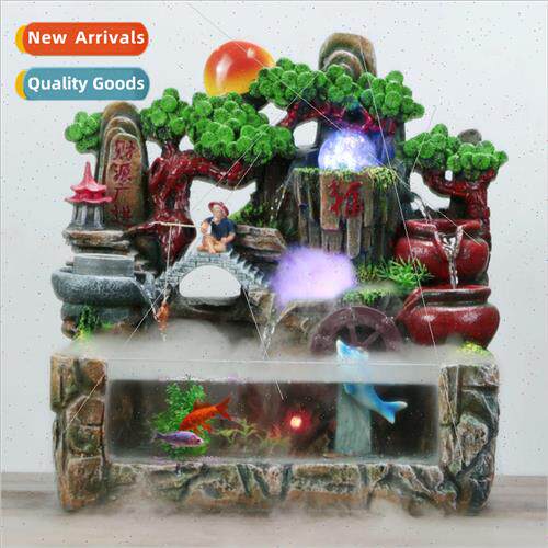 ving room fish tank wigwam fountain feng shui wheel humidifi