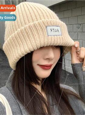 Woolen cap children Korea thickened labeling knitted ear pro