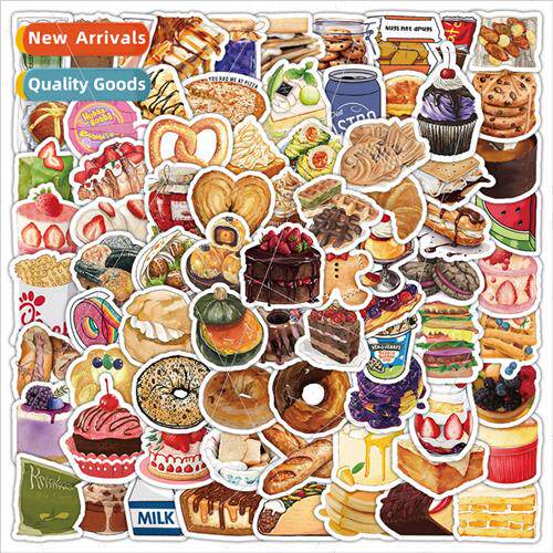 100 Snacks Stickers Cute Dessert Potato Chips Snack Packs Ce