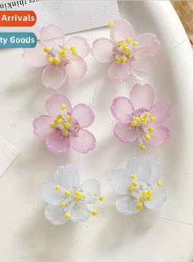 Summer sweet weaving stamen orchid five-petal flower earring