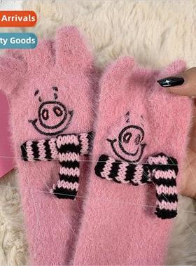 Mid-calf plush socks Percy pig cartoon socks womens fall and