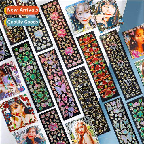 8 laser gold edge coo card material stickers diy handbook al