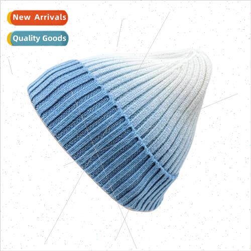 Autumn and winter men and women gradient color wool hat fash