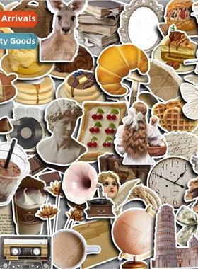 Brown Milk Coffee 50pcs Vintage Classic Stickers Desk Handbo