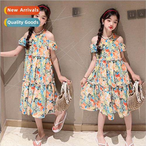 Childrens clothing 2023 new dress summer  strapless 适用eign