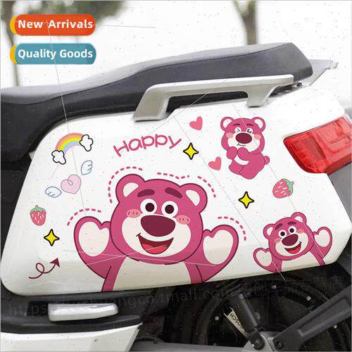 Strawberry bear electric car stickers motorcycle decorative