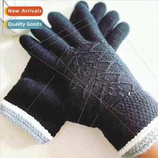 double thickened warm Gloves knitted winter cold woolen mens