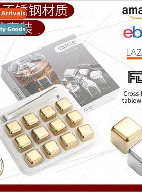 304 Stainless Steel Ice Cube  Set Whiskey Ice Wine Stone Red