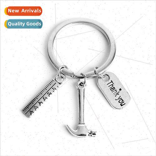 Personalized creative tools keychain Thank you hammer ruler