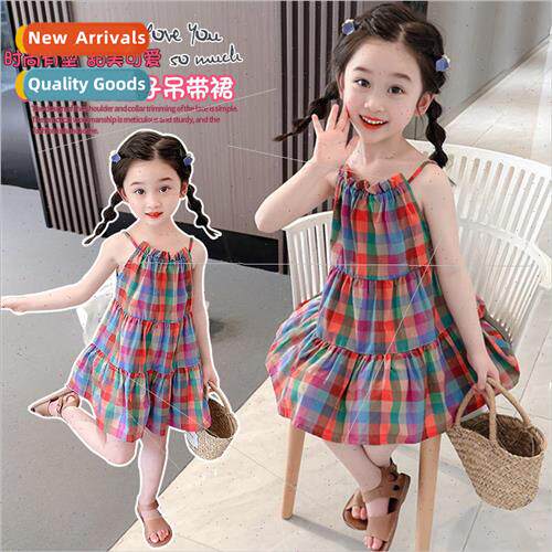 Girls halter dress 2023 summer new Korean  of the childrens