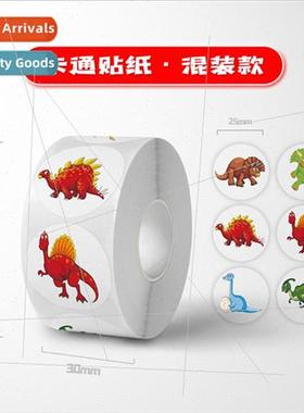 500 stickers/roll 1 inch/1.5 inch dinosaur children cartoon