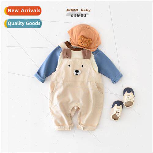Baby spring set newborn cartoon strappy onesie baby spring a