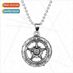 Tire Wheel Hexagram Vintage Necklace Romain Pendant Swe Punk