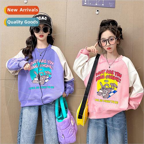 2023 new childrens clothing girls fashion sweater fall  midd