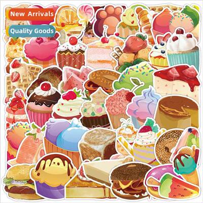 50 pcs of afternoon tea dessert stickers book bags cups tiss