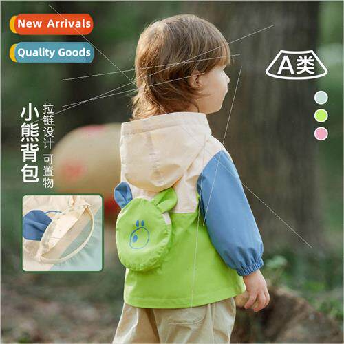 2024 Spring new boys and girls hooded jacket childrens color
