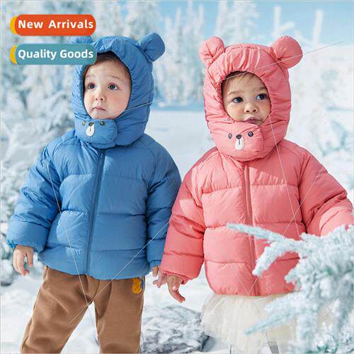 2023 winter new boys and girls white duck down light windpro