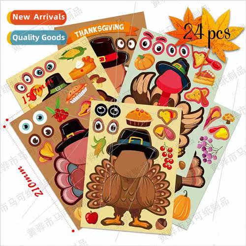 Kids Thanksgiving Party Game Stickers Thanksgiving Stickers
