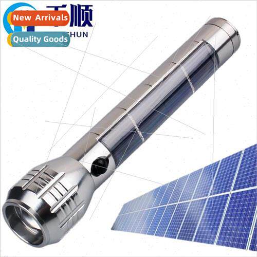 Solar Power Flashlight USB Charging Multi-functional led lon
