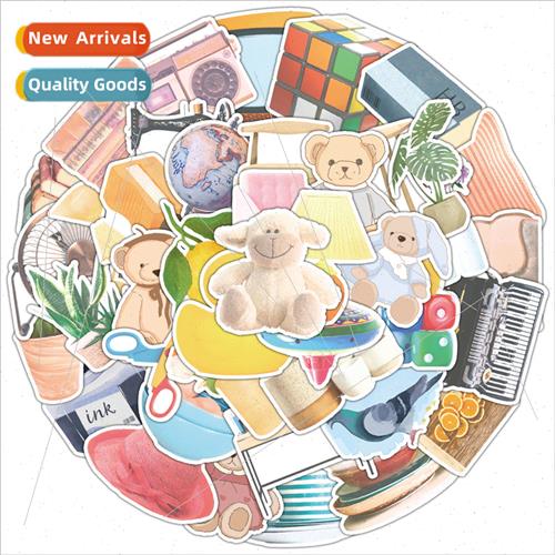 50 watercolor retro small objects graffiti stickers computer