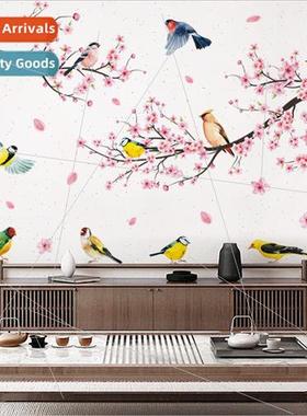 CH39087AB spring peach blossom cozy living room bedroom beds