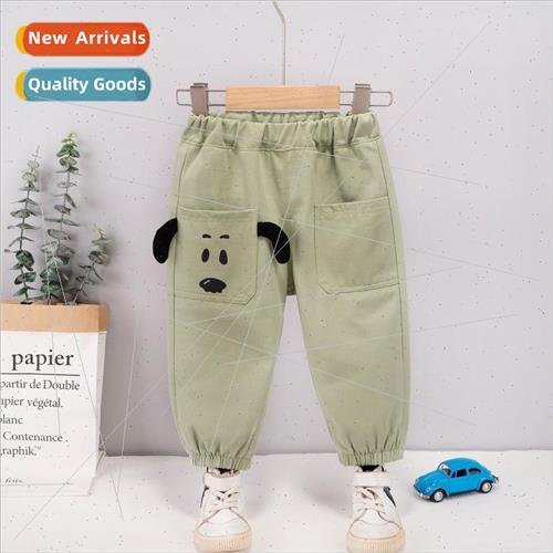 Boys and girls closed casual pants thickened 2023 winter new
