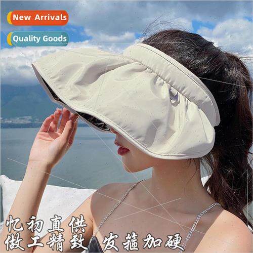 Vinyl hollow top sunscreen hat female summer large brim anti