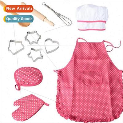Children apron cake baking cooking tools kitchen toys play h