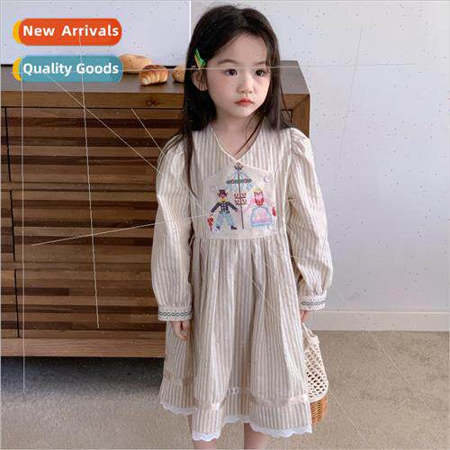 Korea girls dress 2024 spring new baby girl gas children lon