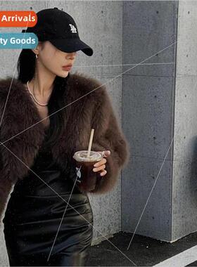 Korea fall and winter thickened ultra-short imitation fox fu