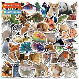50 pcs of art oil painting realistic animal stickers luggage