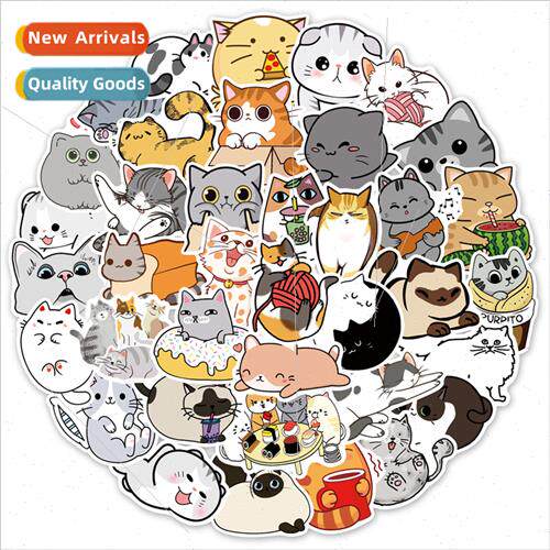 50 cartoon cute funny cat graffiti stickers suitcase guitar