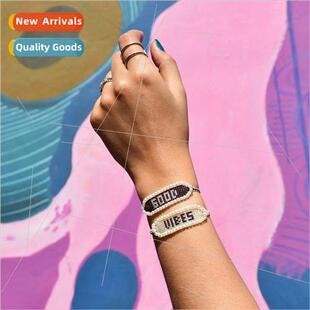 mple bohemian ethnic  rice beads hand-woven LOVE letters bea