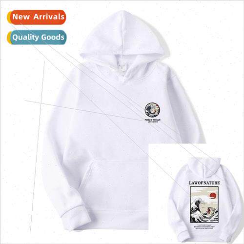 Hip Hop Hipster Sweatshirt Japanese Style Funny Cat Wave Fas