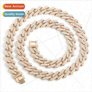 Hiphop Hop Trend Diamonds with Necklace Cuban Bar Hip Mens