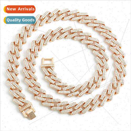 Mens Hip Hop Bar Cuban Necklace Hiphop with Diamonds Trend M