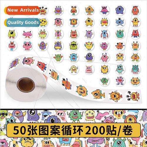 200 stickers little monster roll roll stickers cartoon color