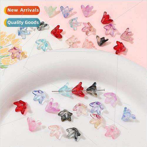 20 transparent colorful glass sprinkles small lilies flower