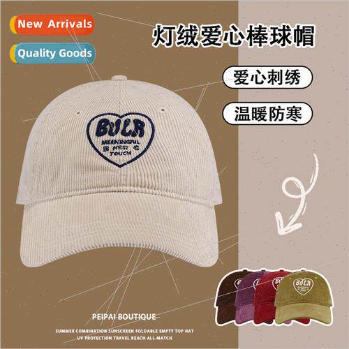 Corduroy embroidered baseball cap childrens new fall and win