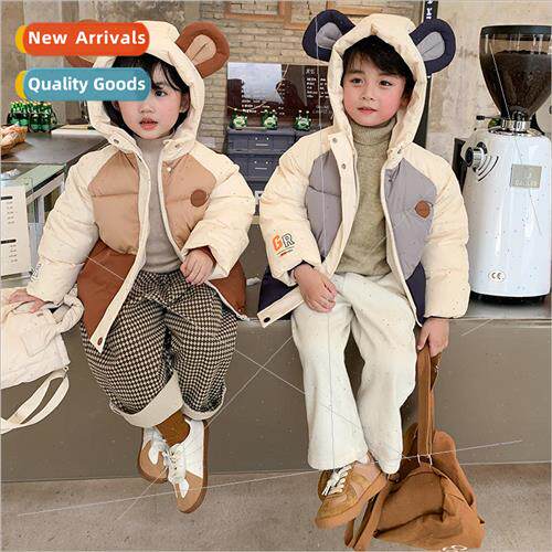 2023 new childrens cotton jacket thickened ear section of sm