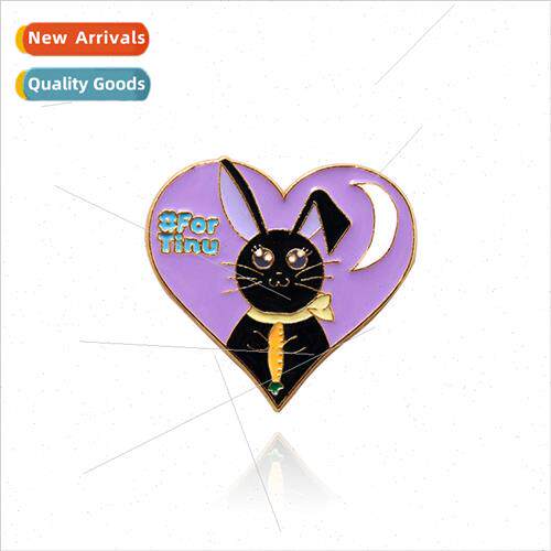 适用 TINU personality cute cartoon love moon rabbit metal ba